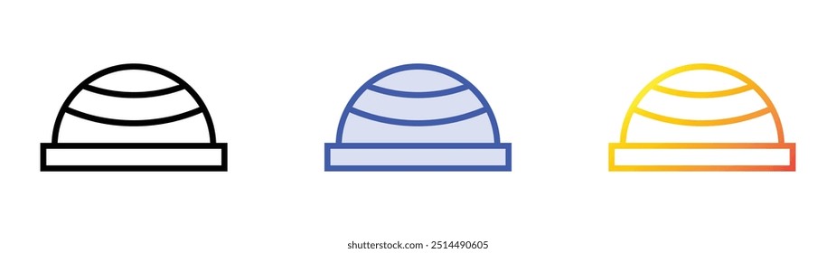 pilates ball icon. Linear, Blue Fill and Gradient Style Design Isolated On White Background