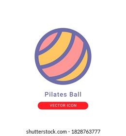 Pilates Ball Symbol Vektorgrafik. Pilates Ball Icon lineal Farbe Design.