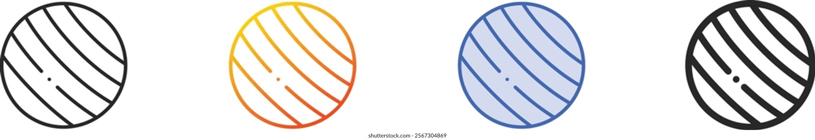 pilates ball icon.Thin Linear, Gradient, Blue Stroke and bold Style Design Isolated On White Background