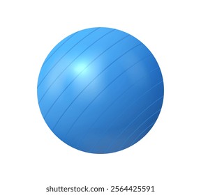 Pilates ball for training and exercises. Vector isolated realistic sphere rubber ball for working out. Athlete accessory for healthy lifestyle and wellbeing. Keeping fit with gym equipment