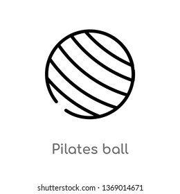 pilates ball vector line icon. Simple element illustration. pilates ball outline icon from gym and fitness concept. Can be used for web and mobile