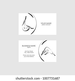 Pilates business card vector template