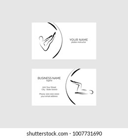 Pilates business card vector template