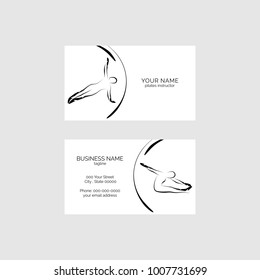 Pilates business card vector template