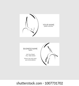 Pilates business card vector template