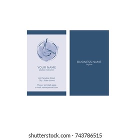 Pilates business card vector template