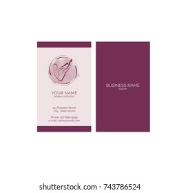 Pilates business card vector template