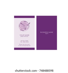 Pilates business card vector template