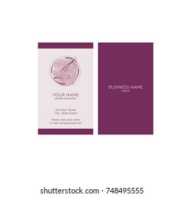 Pilates business card vector template
