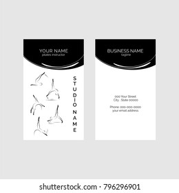 Pilates business card vector template