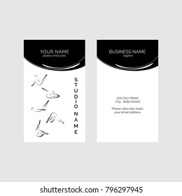 Pilates business card vector template