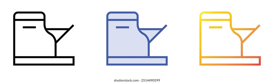 pilates chair icon. Linear, Blue Fill and Gradient Style Design Isolated On White Background