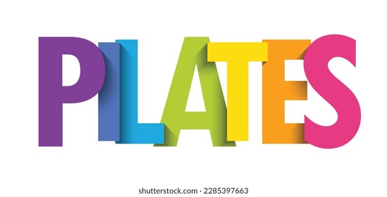 PILATES colorful vector typography banner