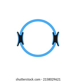 Pilates dual grip ring icon isolated on white background. Equipment for yoga or fitness. Flat design. Vector stock illustration.