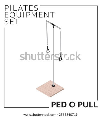 Pilates Equipment Ped O Pull Isometric Set Wood Material Vector