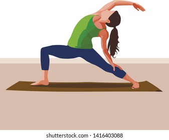 Pilates exercise for girls. Vector illustration.