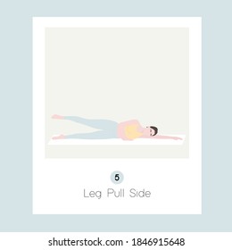 The Pilates Foundation for a mat session - leg pull side exercise 