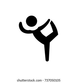 pilates - gymnastics - practice - exercise icon, vector illustration, black sign on isolated background