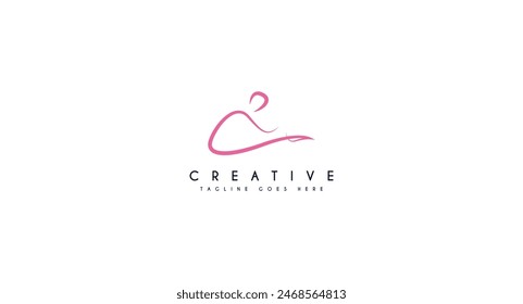 Pilates Health and wellness logo design vector illustration.