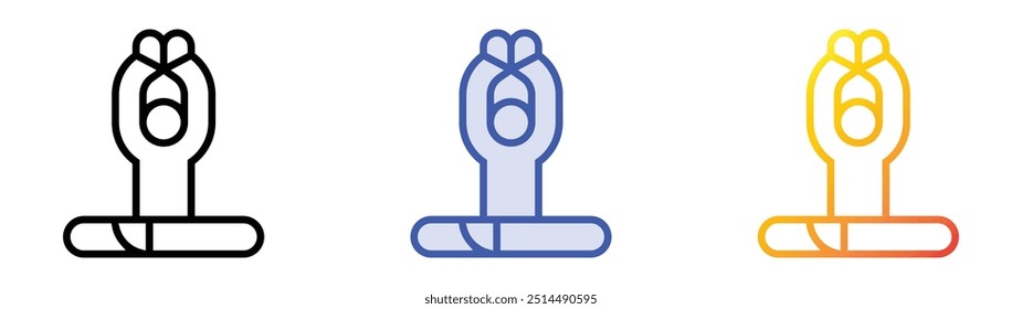 pilates icon. Linear, Blue Fill and Gradient Style Design Isolated On White Background