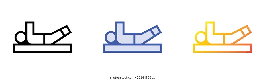 pilates icon. Linear, Blue Fill and Gradient Style Design Isolated On White Background