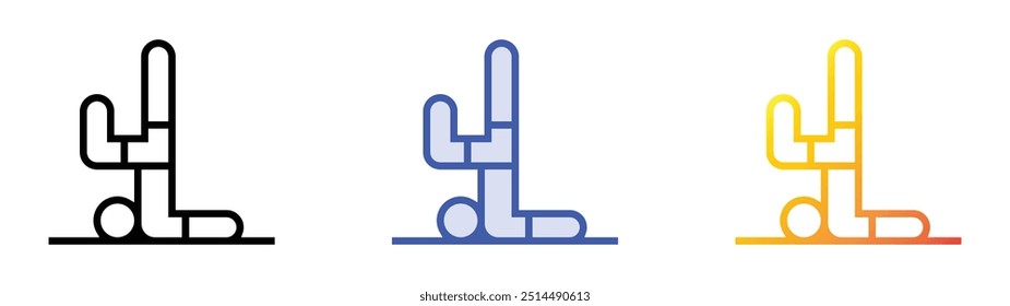 pilates icon. Linear, Blue Fill and Gradient Style Design Isolated On White Background