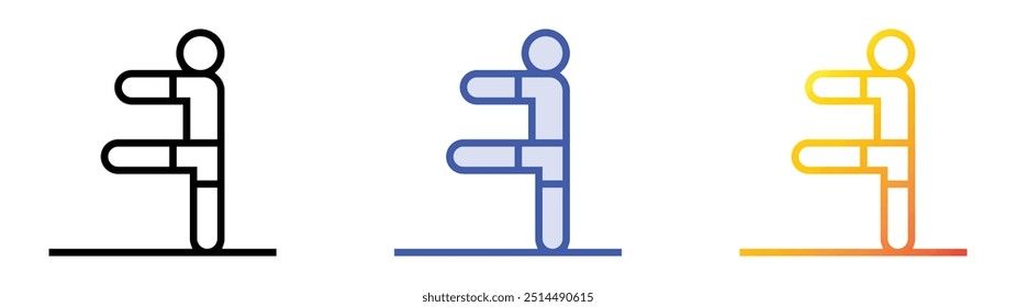 pilates icon. Linear, Blue Fill and Gradient Style Design Isolated On White Background