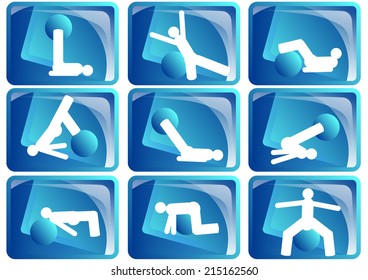 pilates icon set
