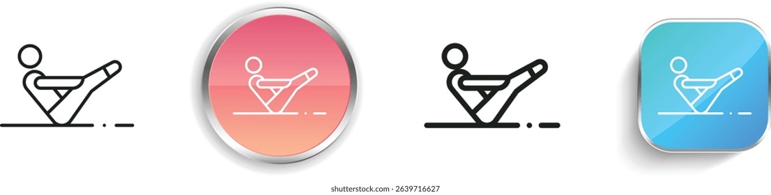 pilates icon. Thin Linear, Regular and Button Style Design Isolated On White Background