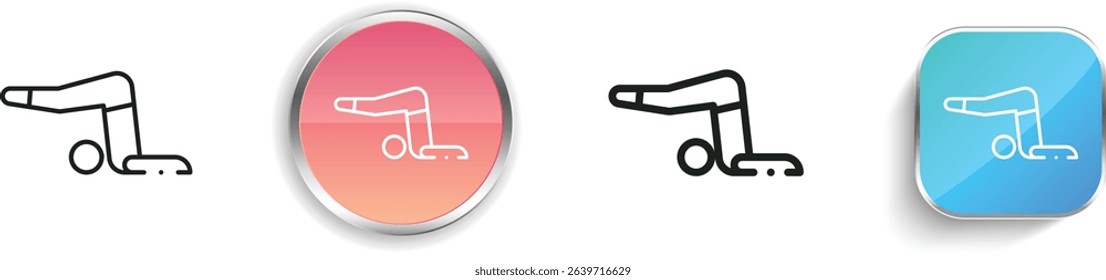 pilates icon. Thin Linear, Regular and Button Style Design Isolated On White Background