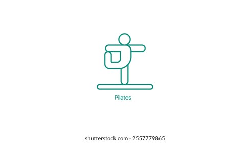 Pilates Icon - Vector Illustration for Core Strength and Flexibility Exercises