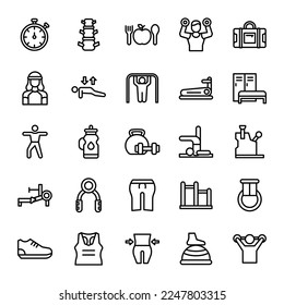 pilates icons set illustration vector graphic