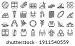 Pilates icons set. Outline set of pilates vector icons for web design isolated on white background