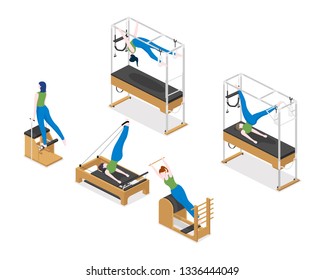 Pilates Isometric 3D illustration