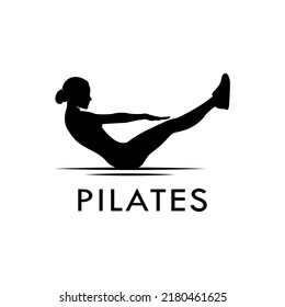 Pilates logo abstract silhouette vector