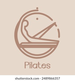 Pilates logo marca, minimalista, abstracto, cuidado del cuerpo, saludable