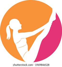 pilates logo design, Sitting Pose Pilates Woman logo