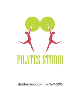 pilates logo for pilates school and studio concept. vector illustration