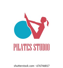 pilates logo for pilates school and studio concept. vector illustration