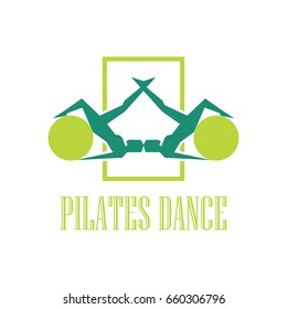 pilates logo for pilates school, pilates  studio. vector illustration