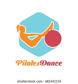 pilates logo for pilates school, pilates  studio. vector illustration