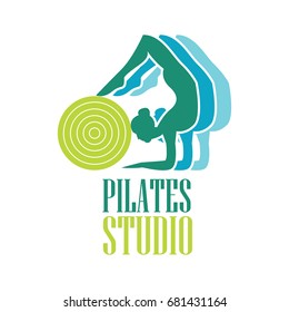 pilates logo for pilates school, pilates  studio. vector illustration