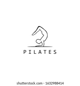 Pilates logo for pilates school. Pilates studio. Yoga logo design template