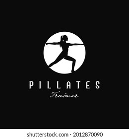 pilates logo silhouette vector illustration