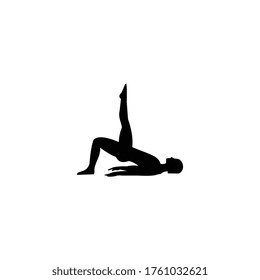 Pilates logo template design vector, fitness gymnastic