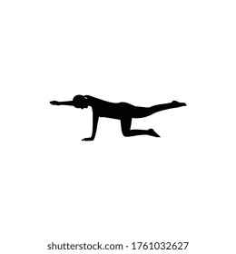 Pilates logo template design vector, fitness gymnastic