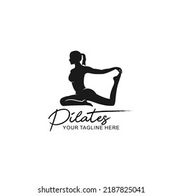 Logotipo de los Pilates - ilustración vectorial, diseño del emblema de los Pilates sobre un fondo blanco. Adecuado para sus necesidades de diseño, logotipo, ilustración, animación, etc. 