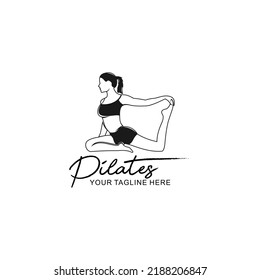 Logotipo de los Pilates - ilustración vectorial, diseño del emblema de los Pilates sobre un fondo blanco. Adecuado para sus necesidades de diseño, logotipo, ilustración, animación, etc. 