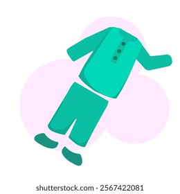 Pilates man flat icon on white background. Vector illustration.