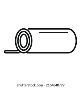 Pega el vector de contorno del icono de la alfombra. Alfombra de yoga. Rollo de gimnasia